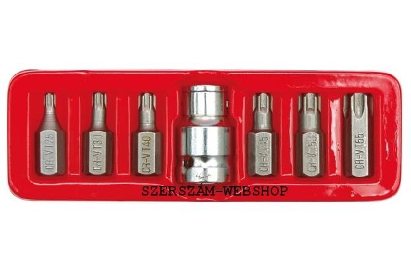 Torx dugókulcs készlet 1/2 col 7 részes CrV. VOREL Kód:266570
