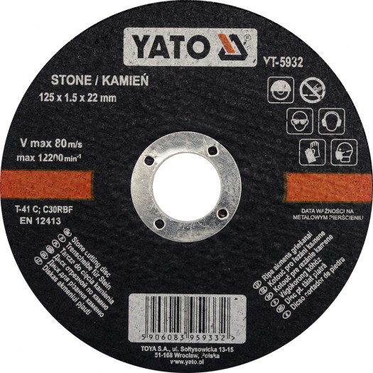 Vágókorong kőhöz 5db/klt. 125×1,5×22mm Kód:YT-5932