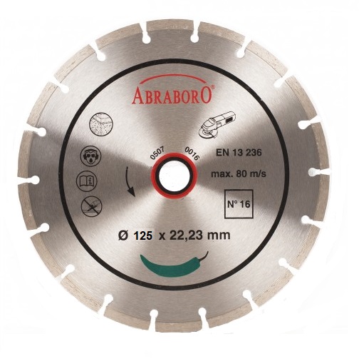Gyémántkorong Abraboro 125 × 22 mm fogas Kód:02988