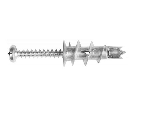 Gipszkarton dűbel csavarmenetű fém, önfúró  13x31 mm+D-fejű csavar 3,9x32mm (6db/csom) ...R-S11-DRA02/6