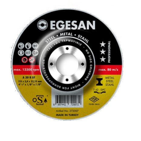 Vágókorong   125 x 1 mm fém, acél  EGESAN Kód:1040307