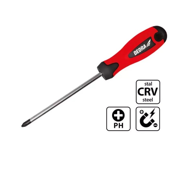 Csavarhúzó csillag mágneses Phillips PH1x100 mm, CrV Kód:06A013