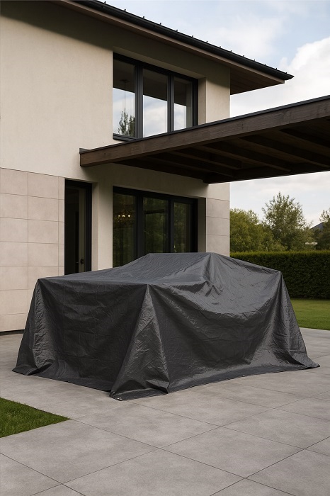 Ponyva Strong, 3 × 4 m, 200g/m2, takaró, antracit, szemekkel Kód:2173038